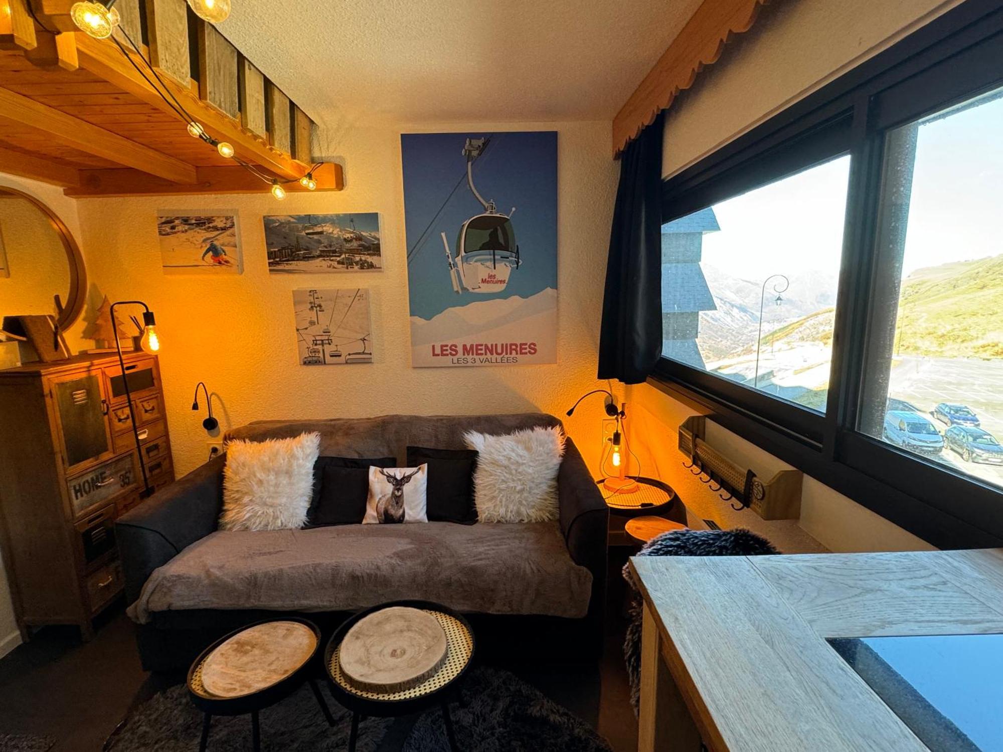 Les Menuires Centre! Chaleureux Studio Sur Les Pistes! Сен-Мартен-де-Бельвиль Экстерьер фото