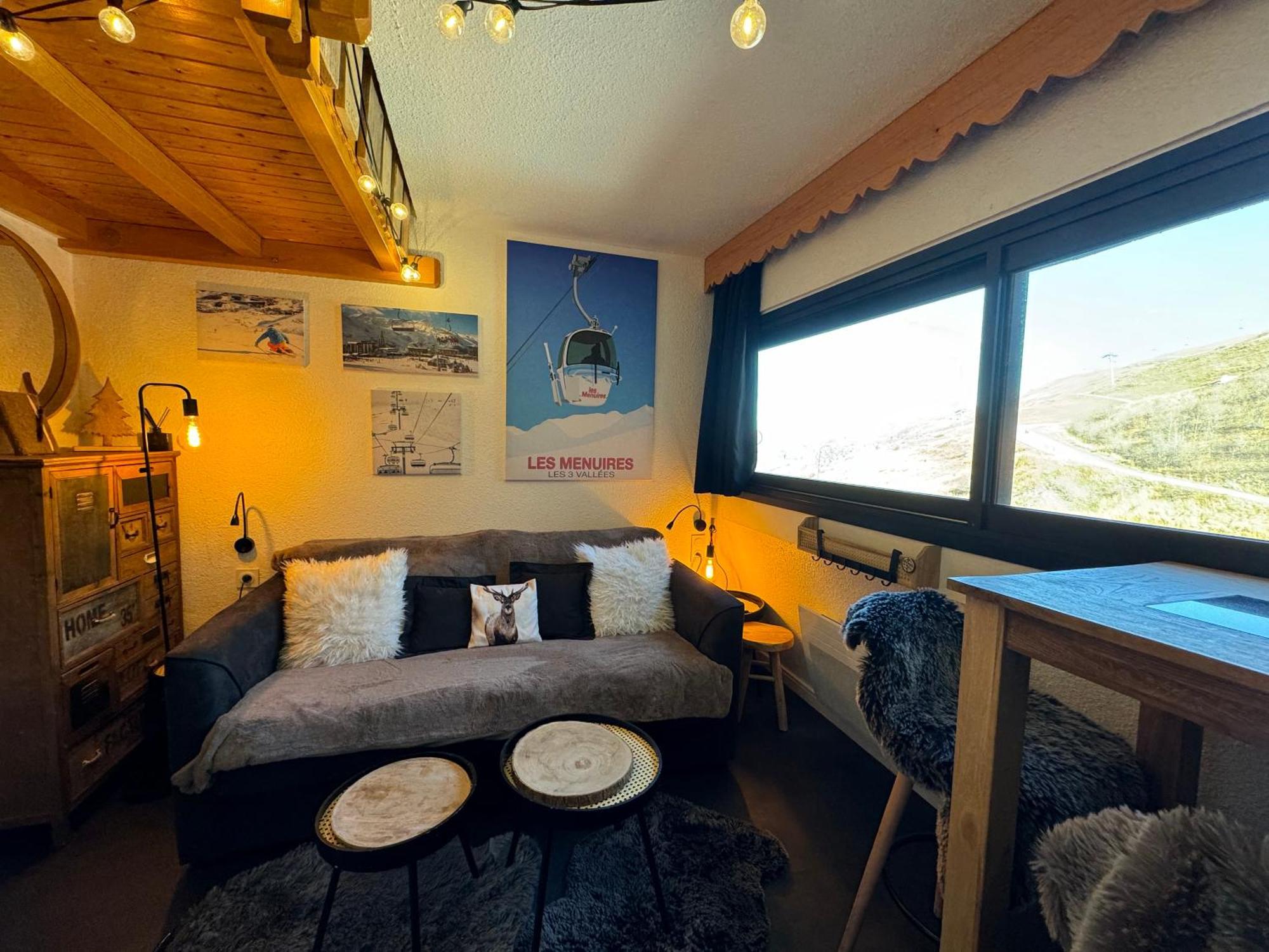 Les Menuires Centre! Chaleureux Studio Sur Les Pistes! Сен-Мартен-де-Бельвиль Экстерьер фото